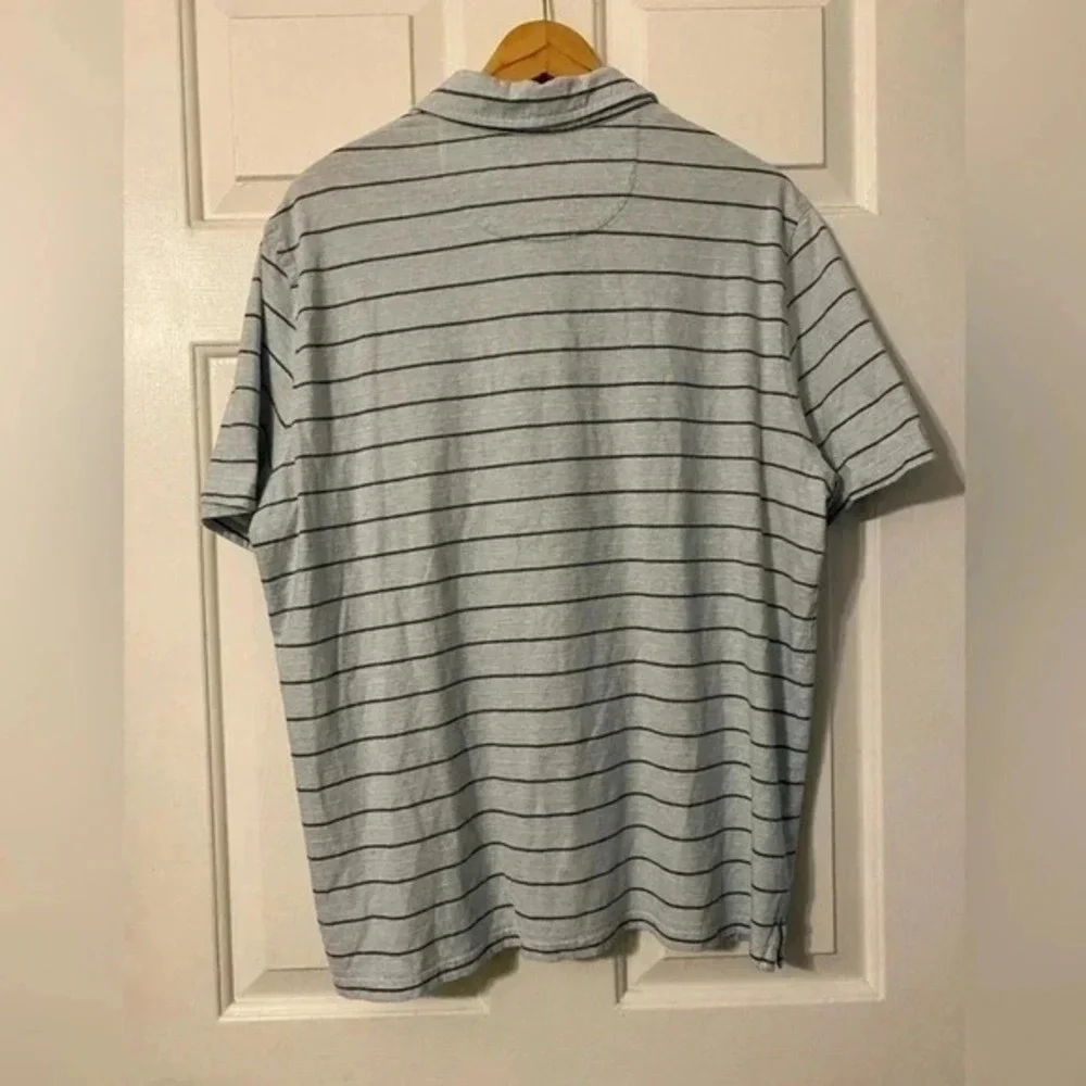 Jos. A. Bank Reserve Mens Gray Blue Striped Cotton Polo Shirt Tailored Fit‎ L
